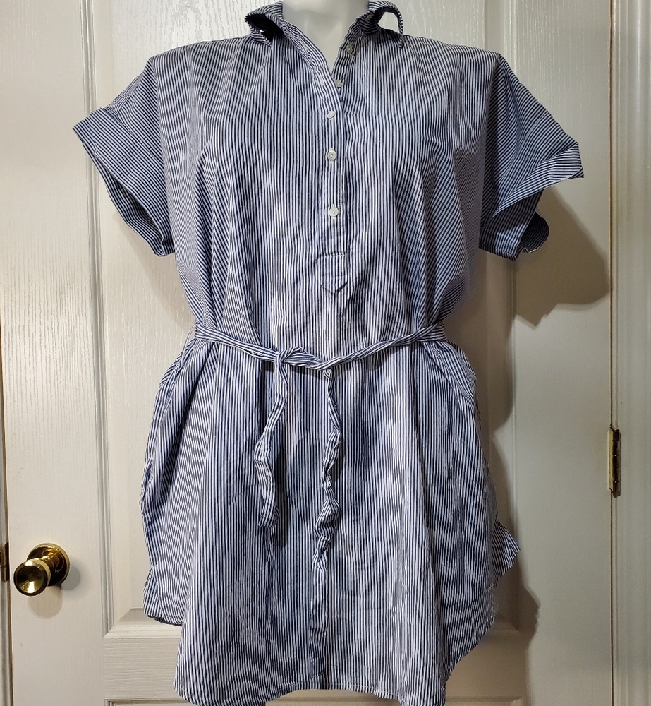 Roberta Freyman Striped Knee-Lenght Dress